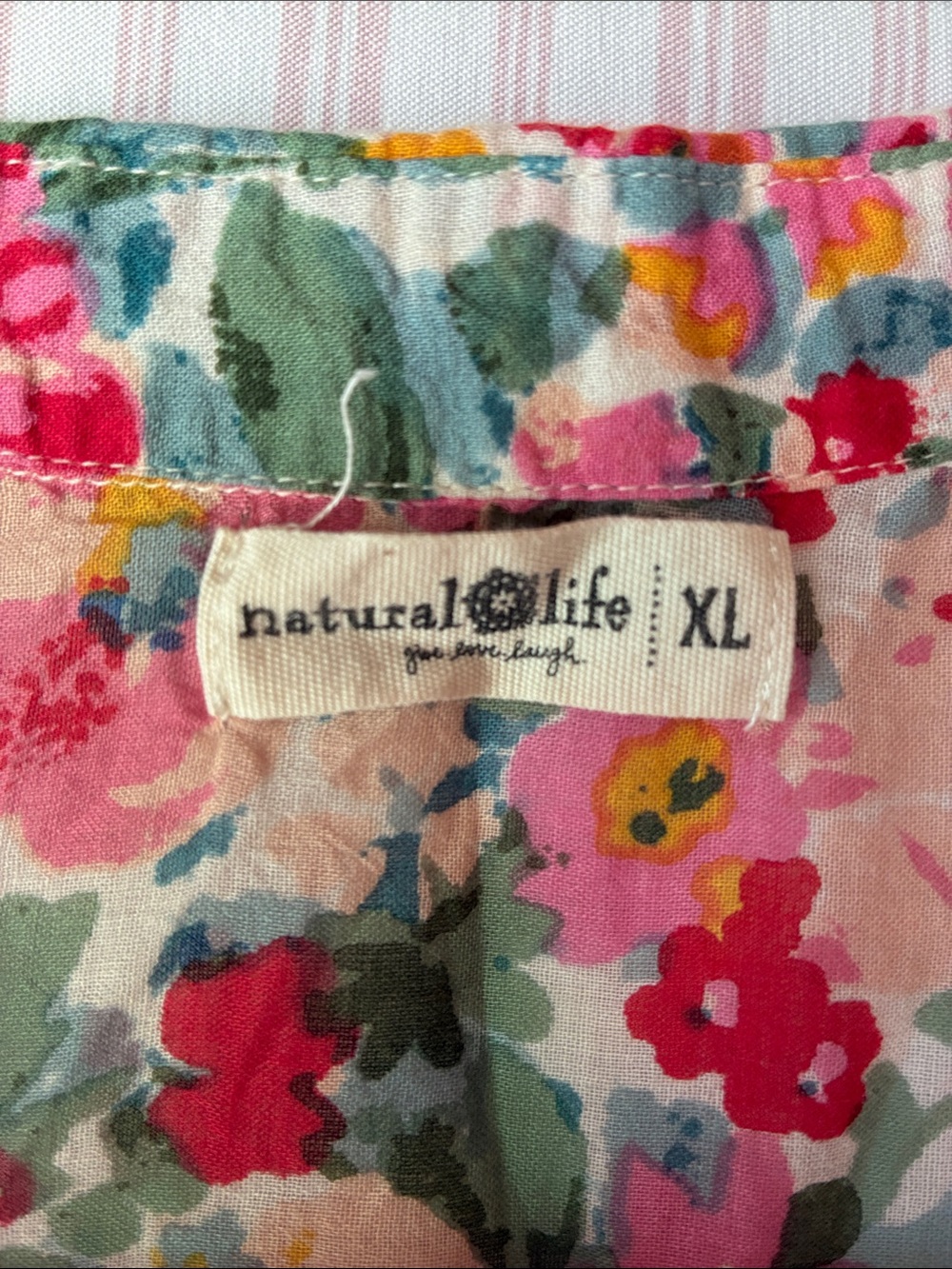 Natural Life: Floral Tie-Front Sleeveless Button-Up Top - Pink Multi - Picture 2 of 9